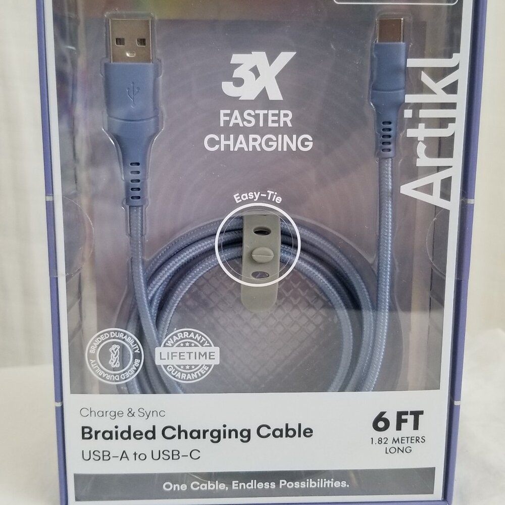 Artikl Charge & Sync Braided Charging Cable 6f USB-A to UBC-C 3X Faster Charging